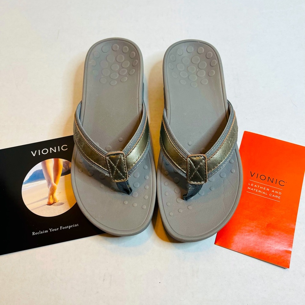 Vionic Pacific High Tide Wedge Sandals. New in the box. Color Pewter Size 5